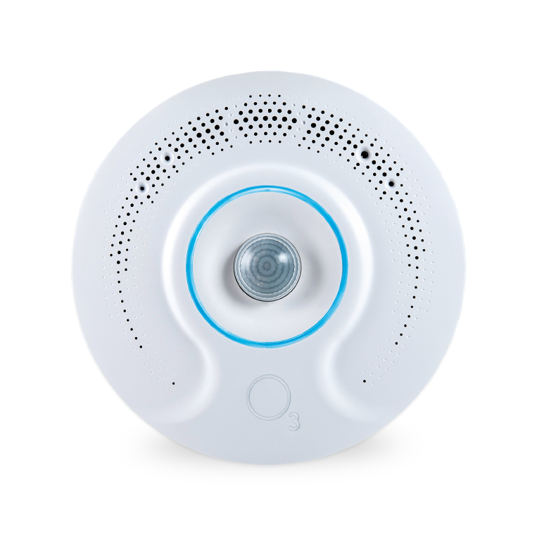 Edge controller, Ethernet, composite temperature, humidity, illumination and color temperature, mobile sensor, Bluetooth, enOcean868Mhz, LED indicator ring, audio receiver, speaker, with 2xP 