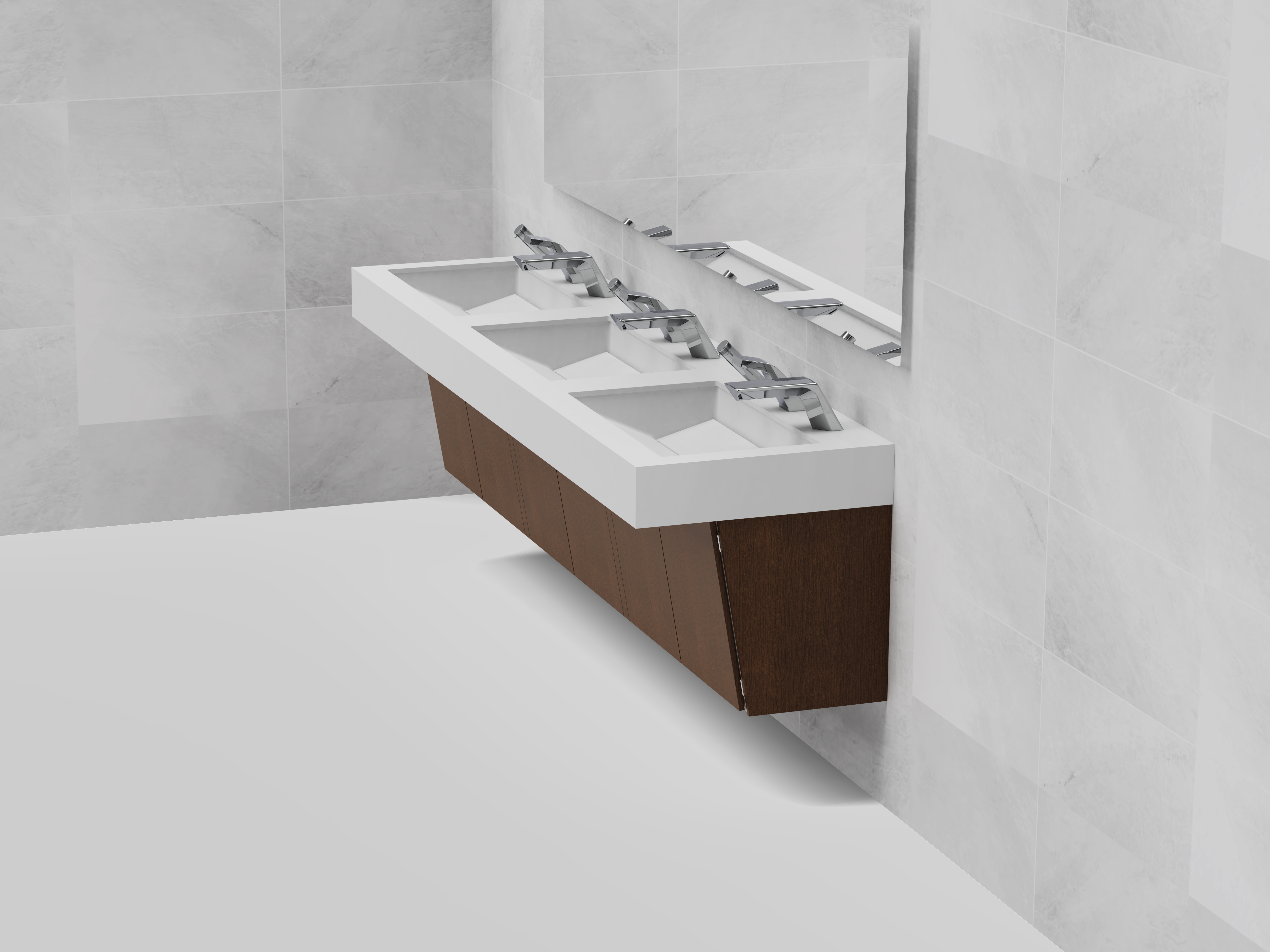 D|VERSE ESSENCE 90” INTEGRATED 3 station  SINK SYSTEM