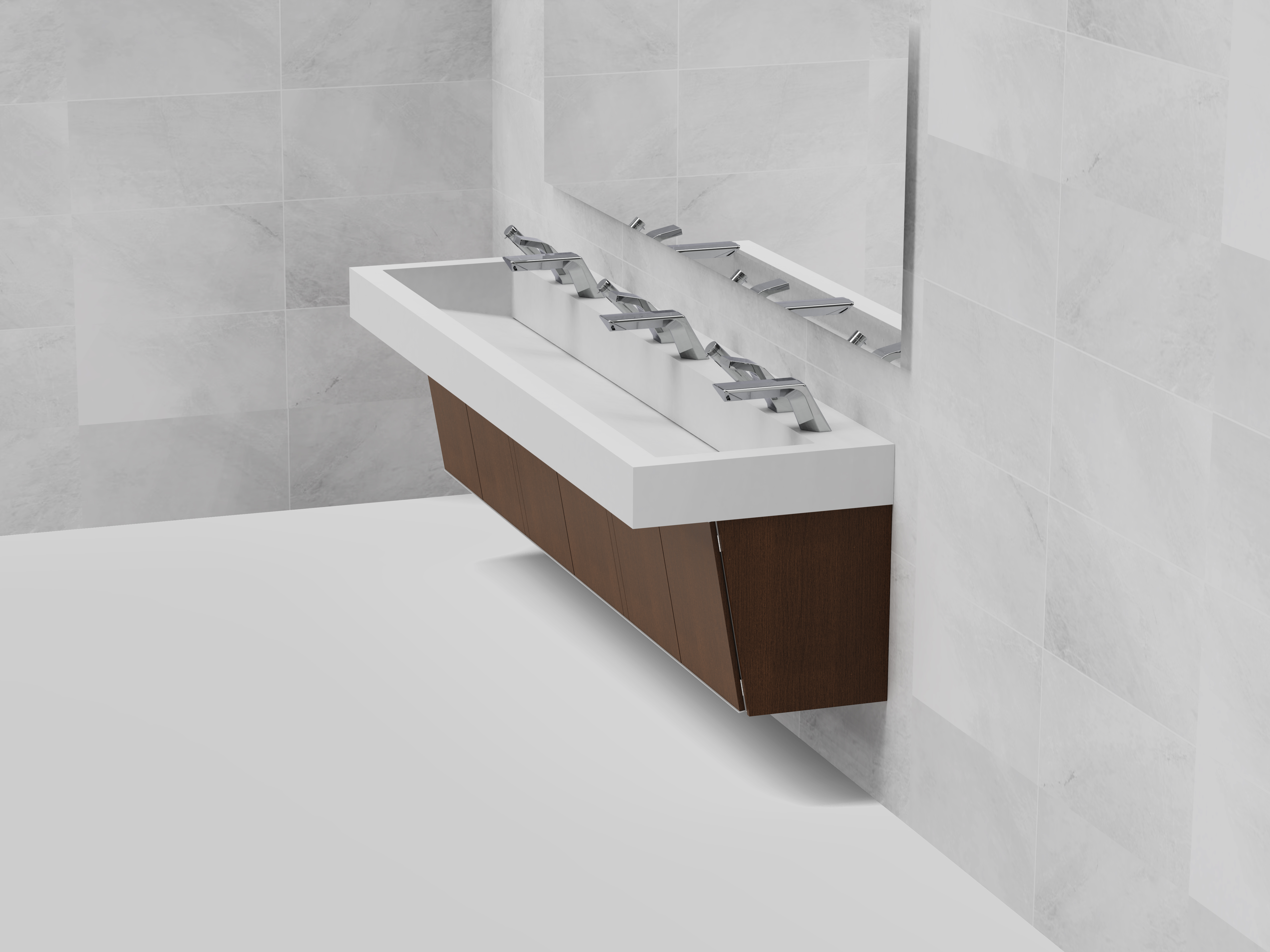 D|VERSE FLOWLINE 90” INTEGRATED 3 station SINK SYSTEM